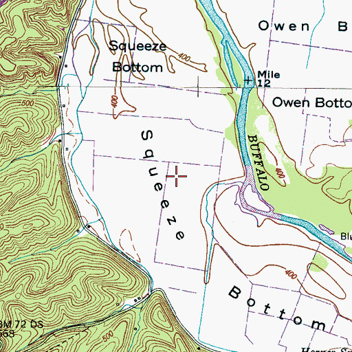 Topographic Map of Squeeze Bottom, TN