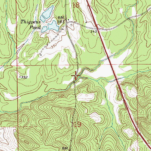 Topographic Map of South Fork Cedar Creek, AL