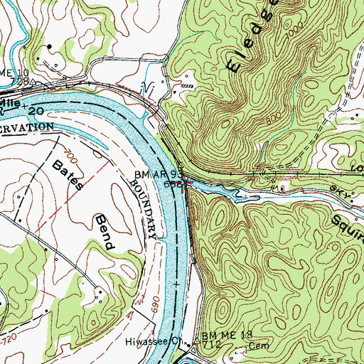Topographic Map of Squire Liner Hollow, TN