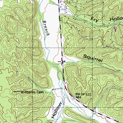 Topographic Map of Squirrel Hollow, TN