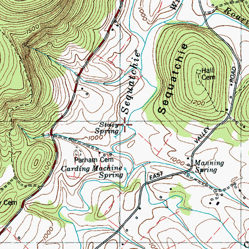 Topographic Map of Stacy Spring, TN
