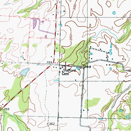 Topographic Map of Stafford Cemetery, TN