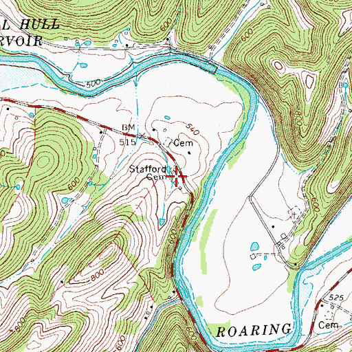 Topographic Map of Stafford Cemetery, TN