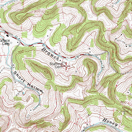 Topographic Map of Stafford Cemetery, TN