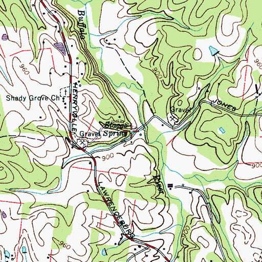 Topographic Map of Staggs Spring, TN