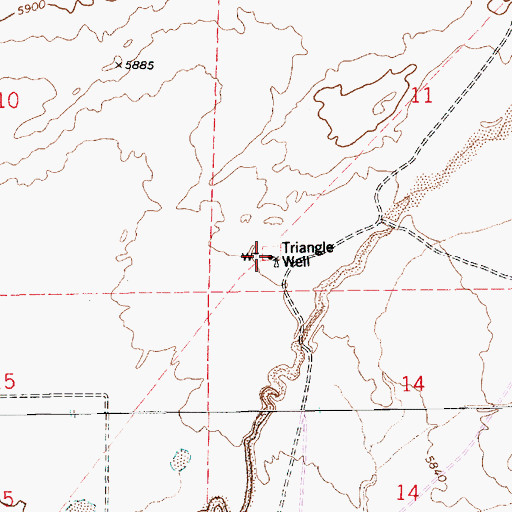 Topographic Map of Triangle Well, AZ