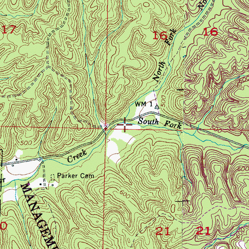 Topographic Map of South Fork Panther Creek, AL