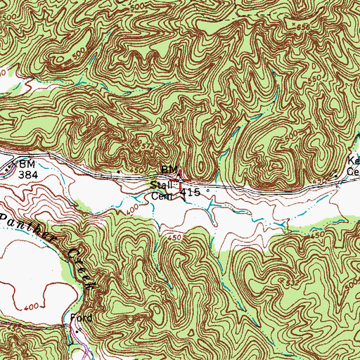 Topographic Map of Stall Cemetery, TN