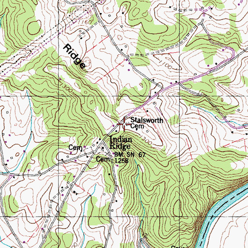 Topographic Map of Stalsworth Cemetery, TN