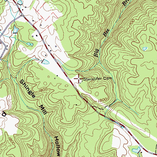 Topographic Map of Standifer Community Cemetery, TN