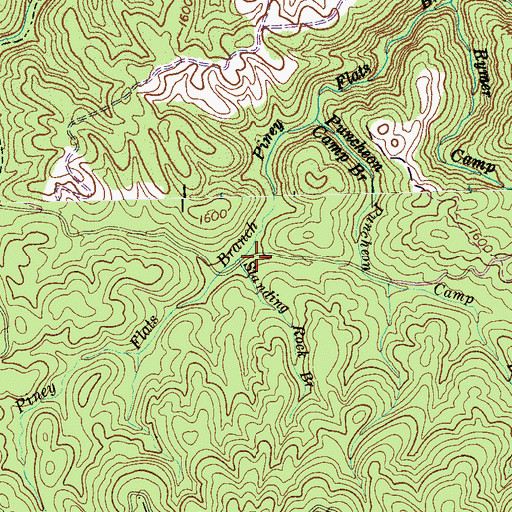 Topographic Map of Standing Rock Branch, TN