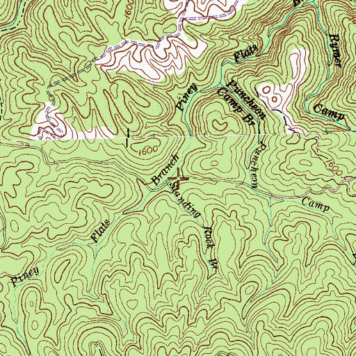 Topographic Map of Standing Rock Branch, TN