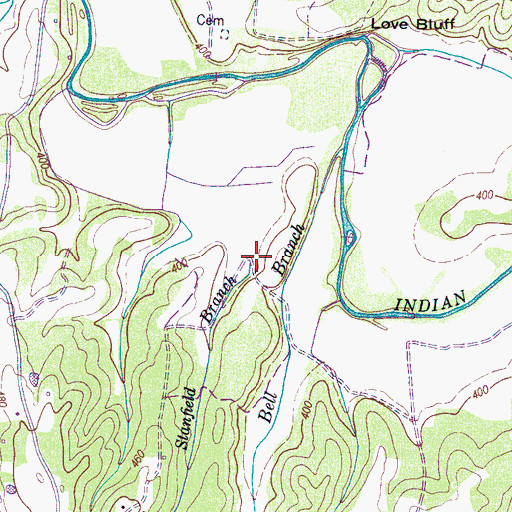 Topographic Map of Stanfield Branch, TN