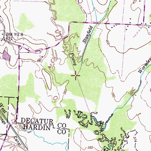 Topographic Map of Stanfield Branch, TN