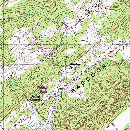 Topographic Map of Stanley Cemetery, TN