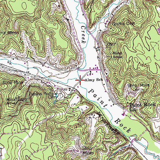 Topographic Map of Stanley Creek, TN
