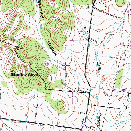 Topographic Map of Stanley Hollow, TN