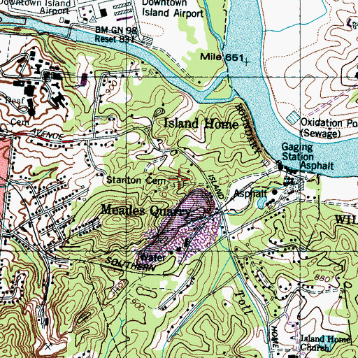 Topographic Map of Stanton Cemetery, TN
