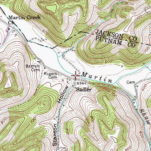 Topographic Map of Stanton Hollow, TN