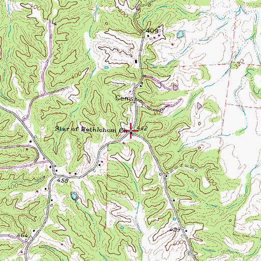 Topographic Map of Star of Bethlehem Church, TN