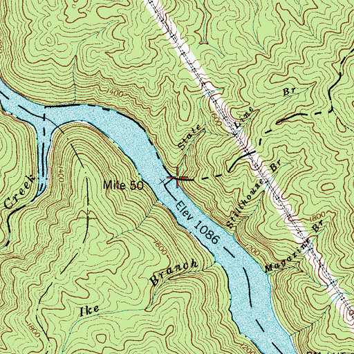 Topographic Map of State Line Branch, TN