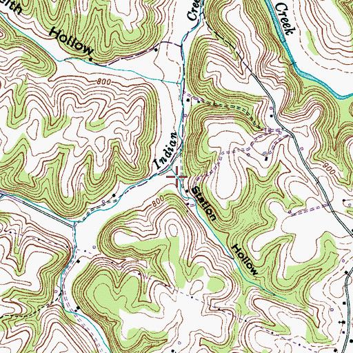 Topographic Map of Station Hollow, TN