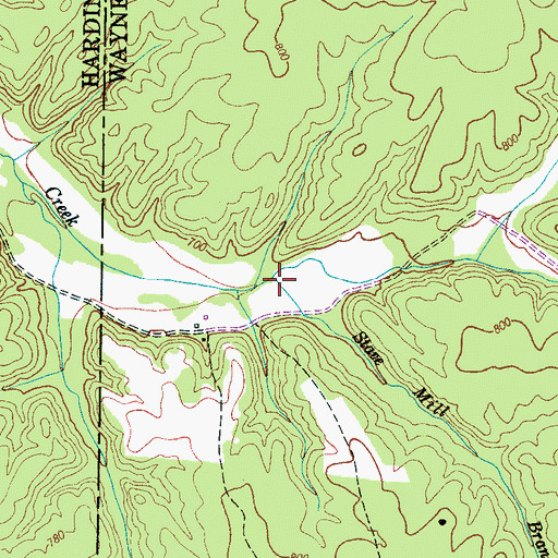 Topographic Map of Stave Mill Branch, TN