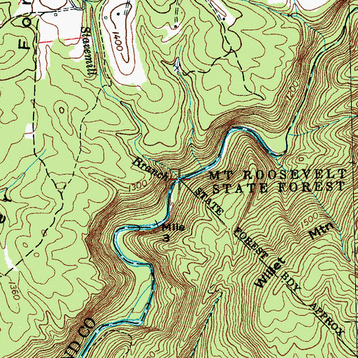 Topographic Map of Stavemill Branch, TN