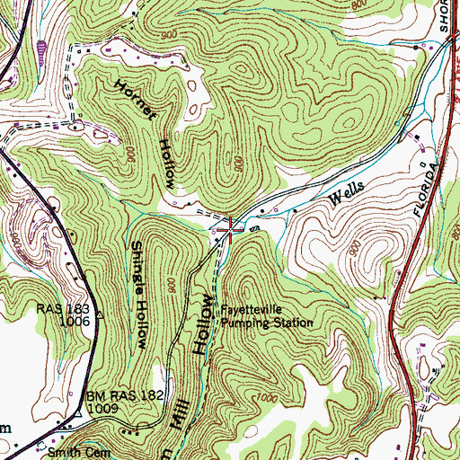 Topographic Map of Steam Mill Hollow, TN