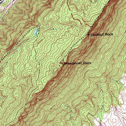 Topographic Map of Steamboat Rock, TN