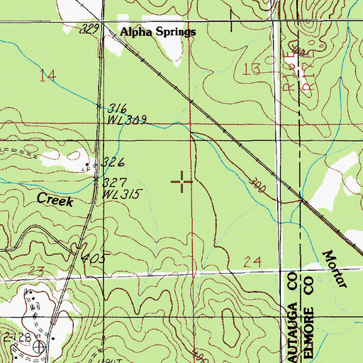 Topographic Map of South Mortar Creek, AL