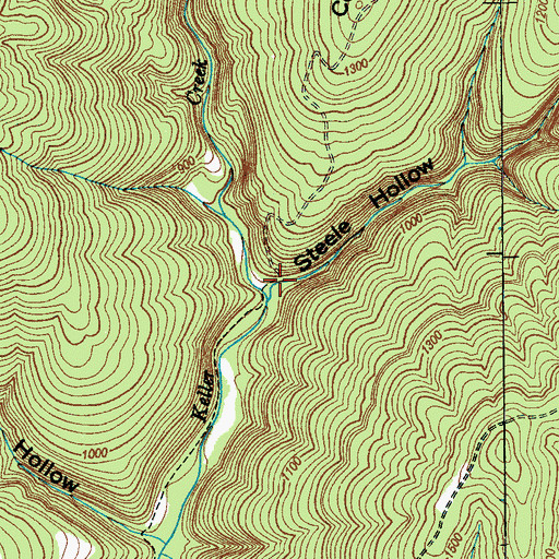 Topographic Map of Steele Hollow, TN