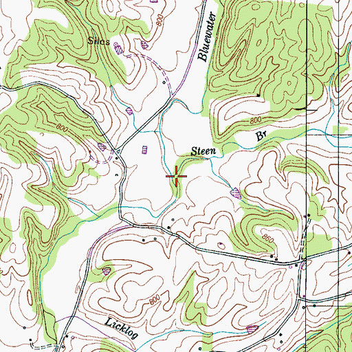 Topographic Map of Steen Branch, TN