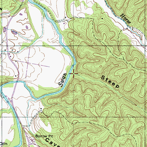 Topographic Map of Steep Hollow, TN