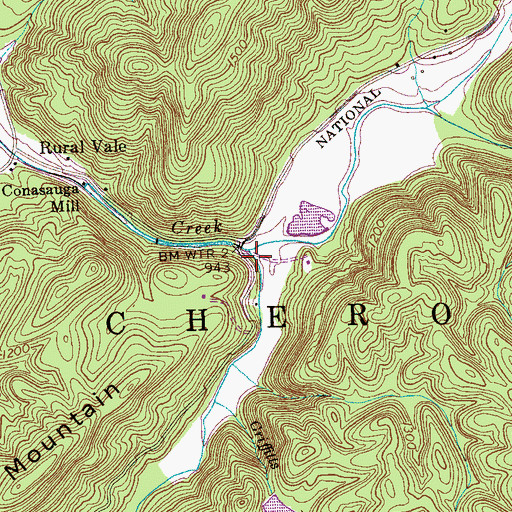 Topographic Map of Steer Creek, TN