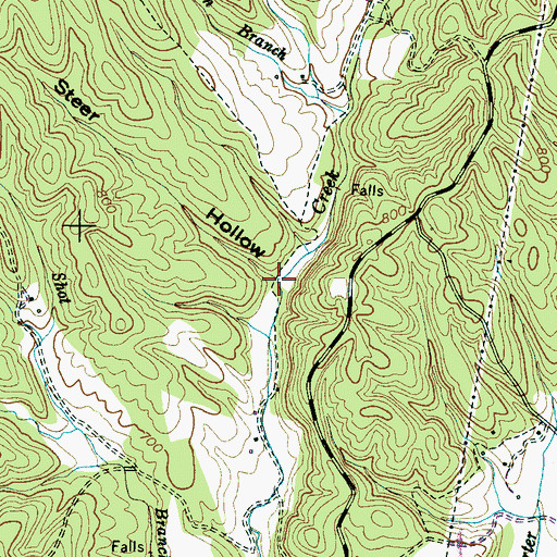 Topographic Map of Steer Hollow, TN