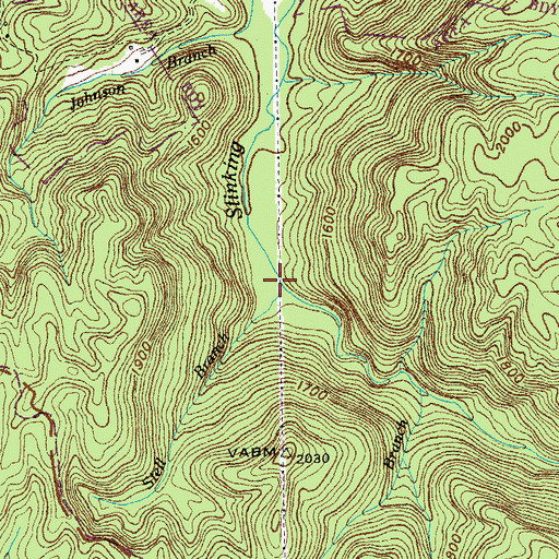 Topographic Map of Stell Branch, TN
