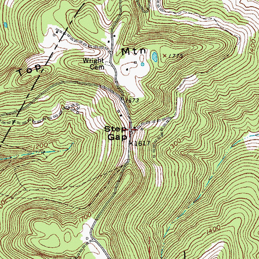 Topographic Map of Step Gap, TN