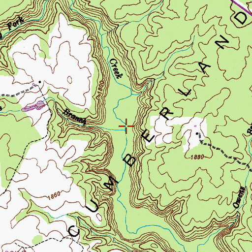 Topographic Map of Stephens Branch, TN