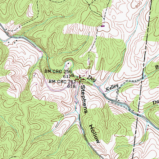 Topographic Map of Stephens Hollow, TN