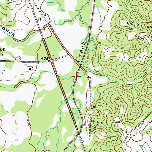 Topographic Map of Stewart Branch, TN