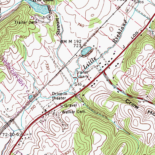 Topographic Map of Stewart Branch, TN