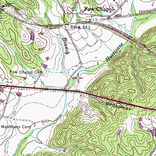 Topographic Map of Stewart Branch, TN