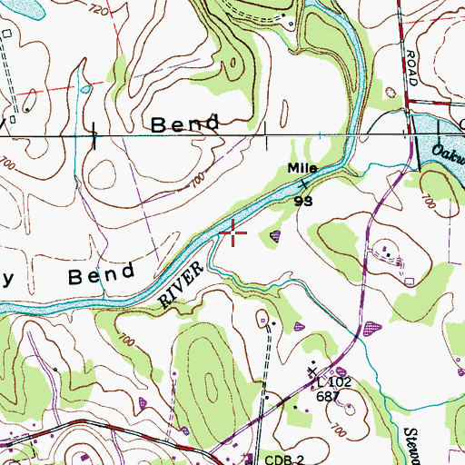Topographic Map of Stewart Creek, TN