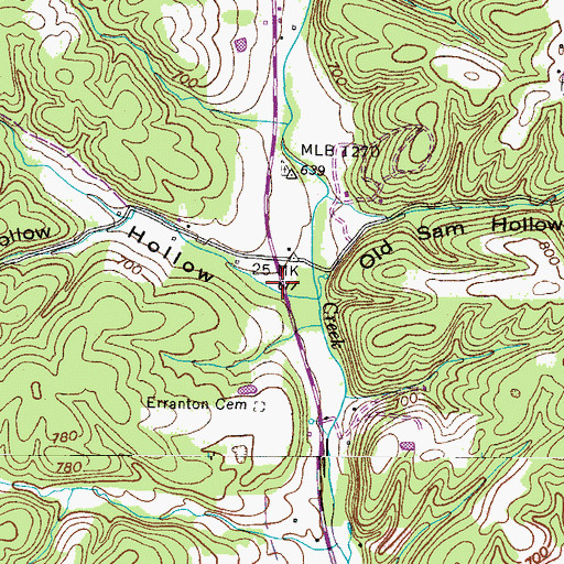 Topographic Map of Stewart Hollow, TN