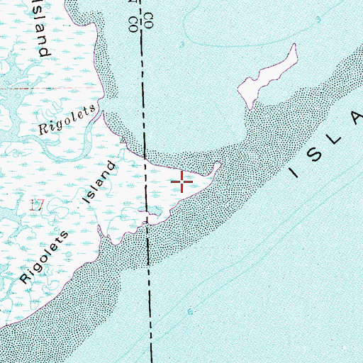 Topographic Map of South Rigolets Island, AL