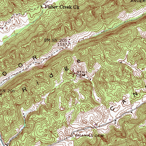 Topographic Map of Still Cemetery, TN