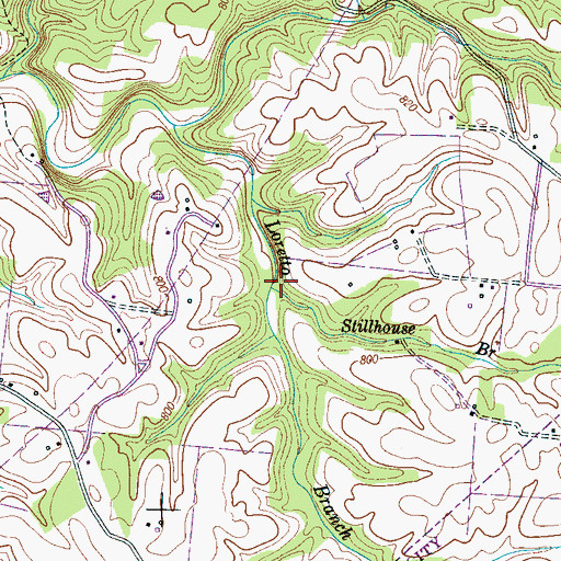 Topographic Map of Stillhouse Branch, TN