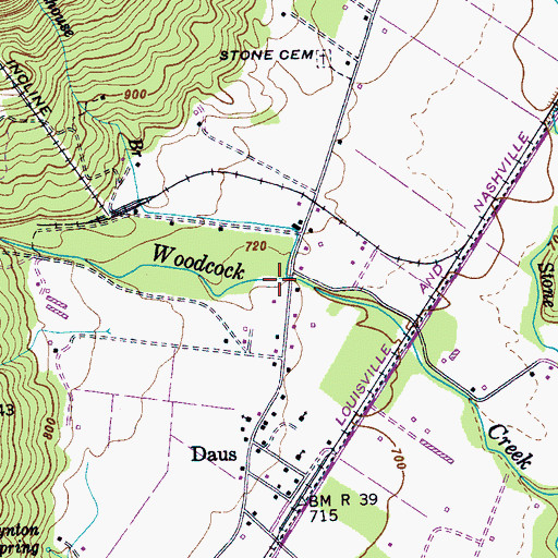 Topographic Map of Stillhouse Branch, TN