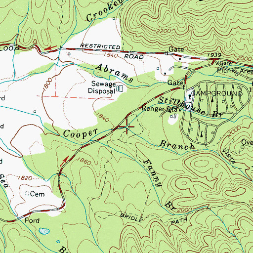 Topographic Map of Stillhouse Branch, TN